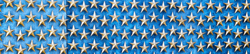 Americanna blog - Patriotic stars blue and silver